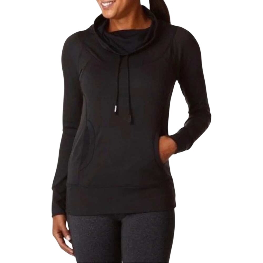 Prana Black Cowlneck Pullover Hoodie